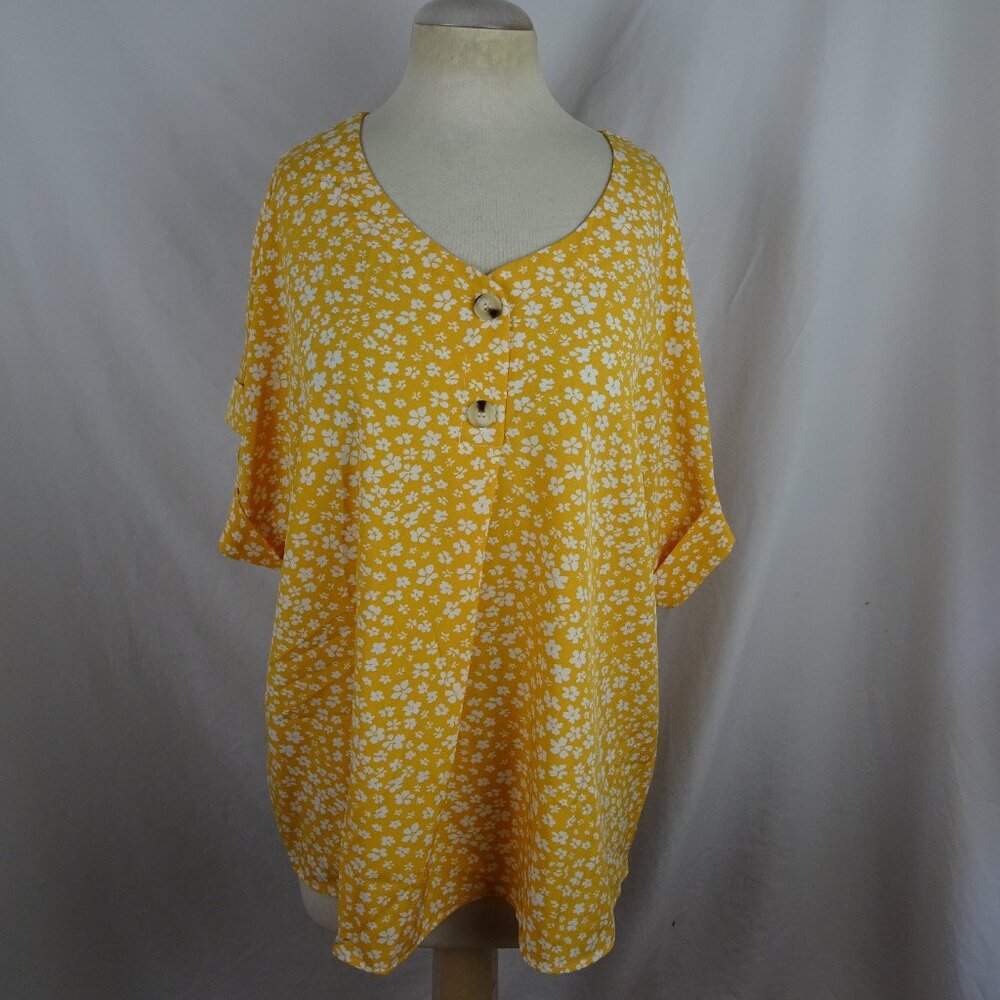 Women Yellow Floral Summer Top